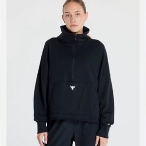 Under Armour Project Rock Midnight Black Tech quarter zip athletic top